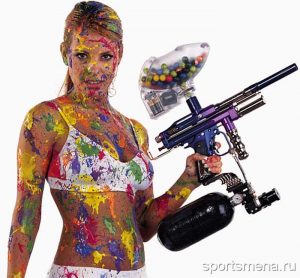 Девушка-пейнтбол